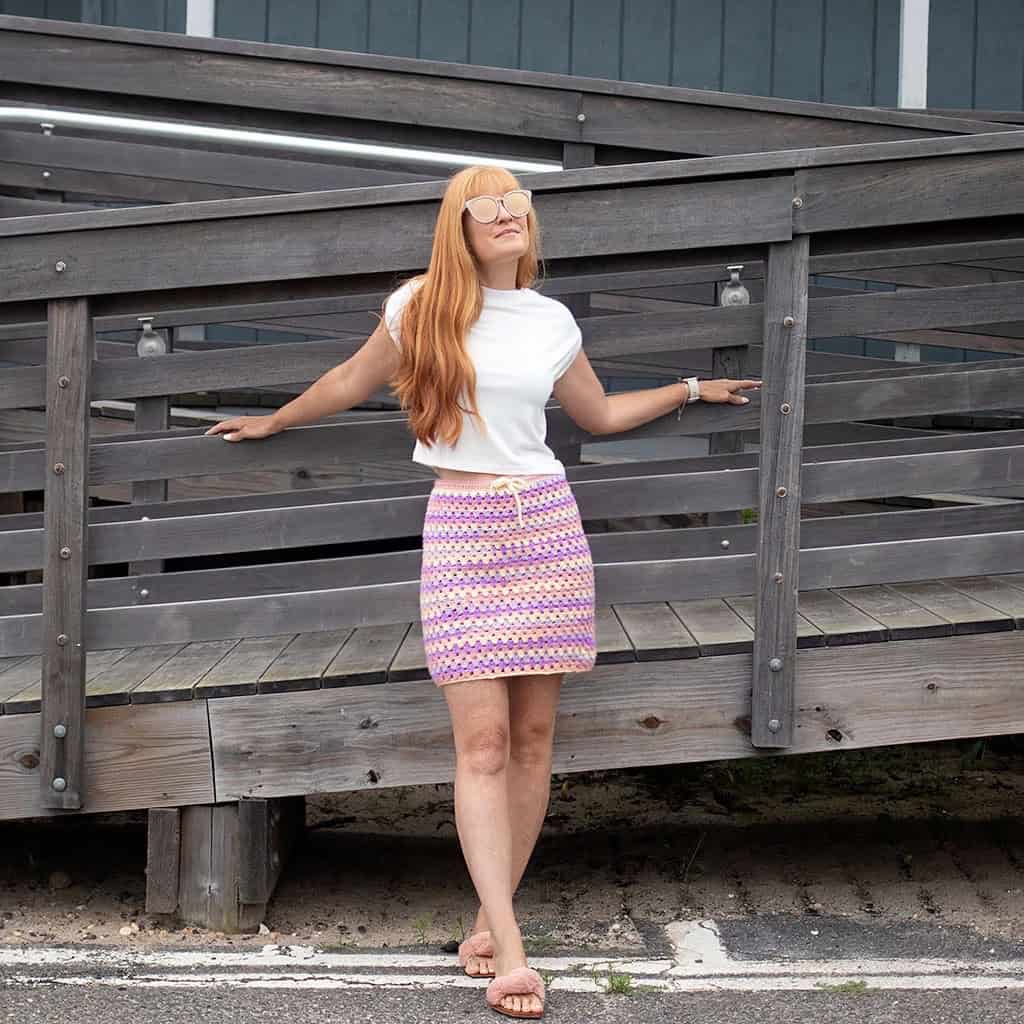 Easy Granny Stripe Skirt Crochet Pattern