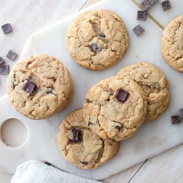 Soft & Chewy Vegan Chocolate Chip Peanut Butter Cookies