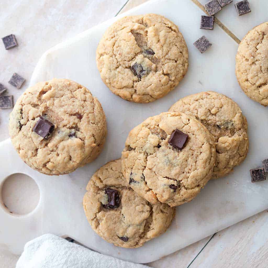 Soft & Chewy Vegan Chocolate Chip Peanut Butter Cookies