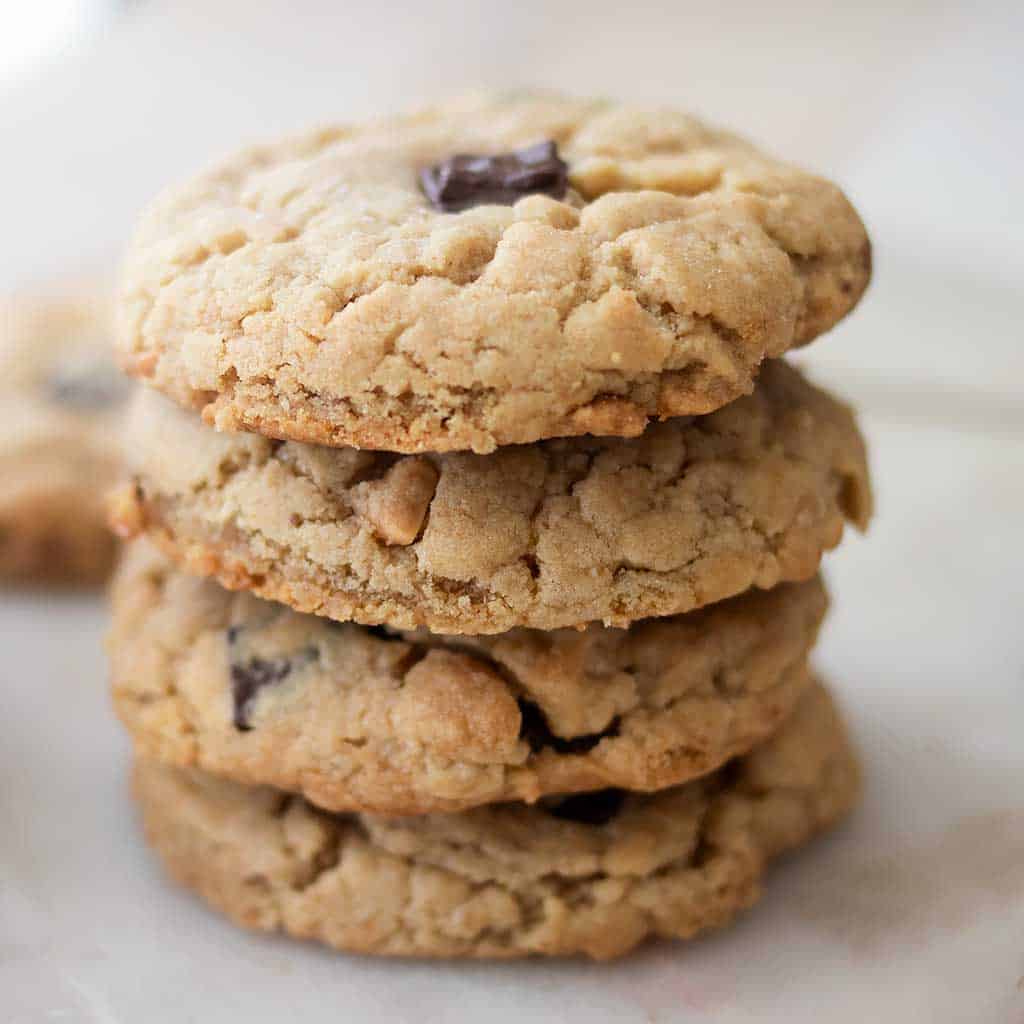 Soft & Chewy Vegan Chocolate Chip Peanut Butter Cookies