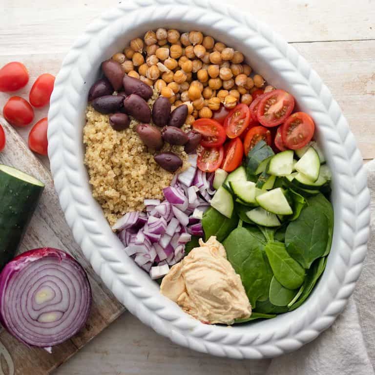 Vegan Mediterranean Hummus Bowl