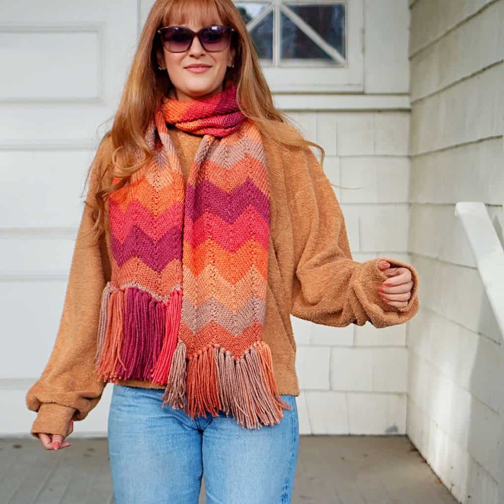 Autumn Waves Scarf Knitting Pattern