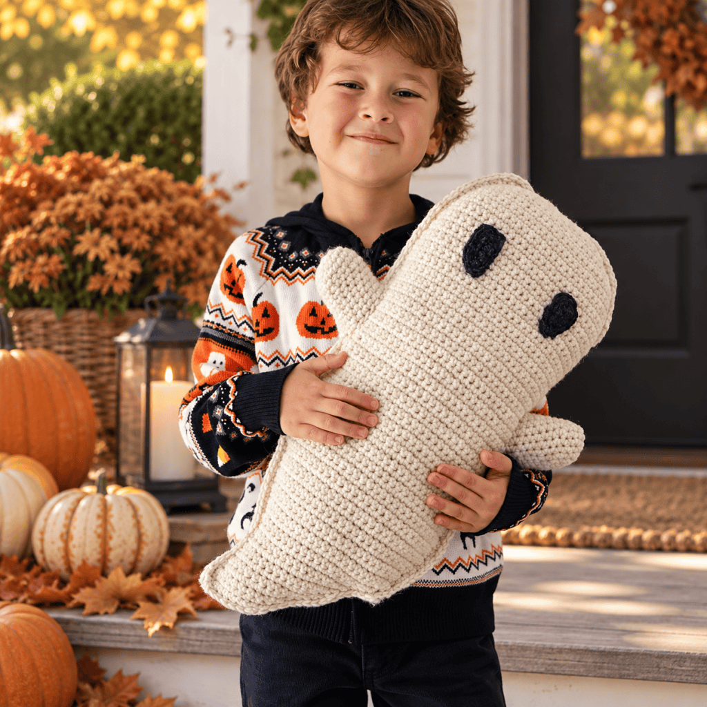 Easy Giant Plush Ghost Crochet Pattern (Beginner-Friendly Halloween Décor)
