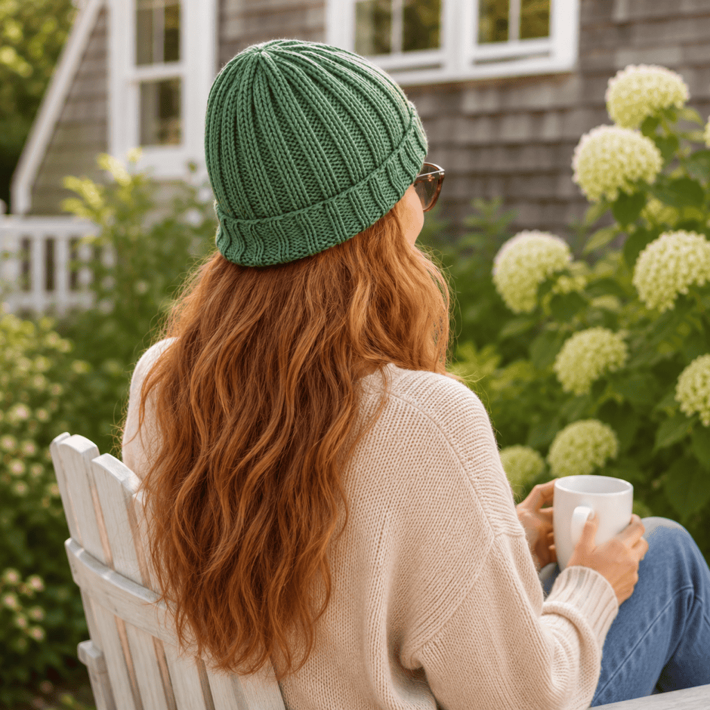 Basic Ribbed Hat Knitting Pattern for Women (Easy Beginner Beanie Knit in the Round)
