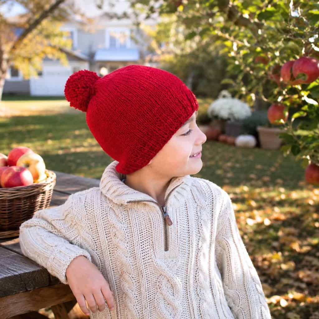 Beginner Kids Hat Knitting Pattern – Easy Flat Knit Hat for Kids