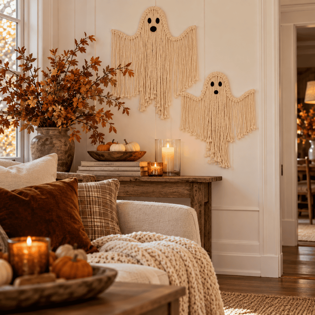 Easy Macrame Ghost DIY – Cute & Spooky Halloween Wall Decor