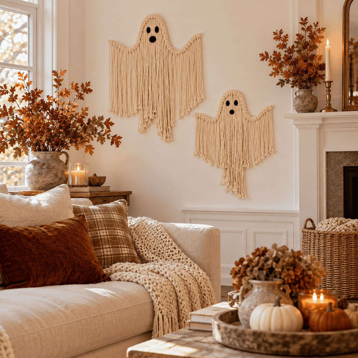 Easy Macrame Ghost DIY – Cute & Spooky Halloween Wall Decor
