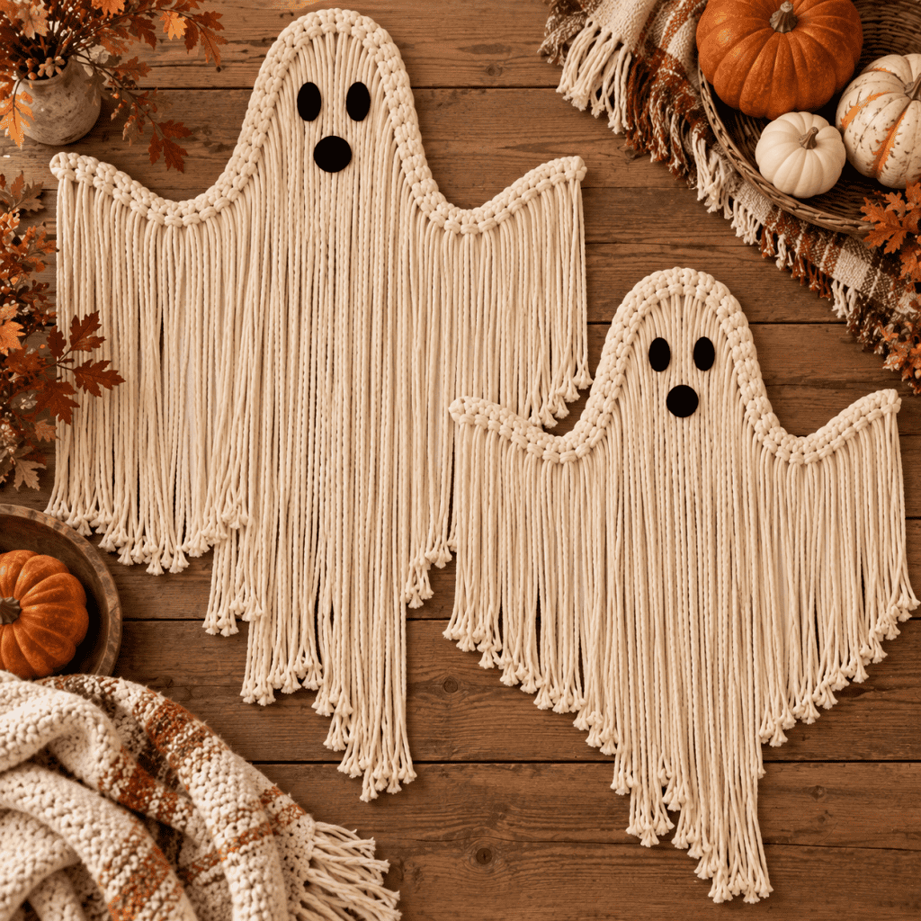 Easy Macrame Ghost DIY – Cute & Spooky Halloween Wall Decor