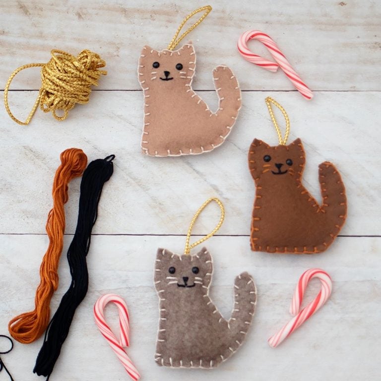 DIY Felt Cat Ornament Tutorial