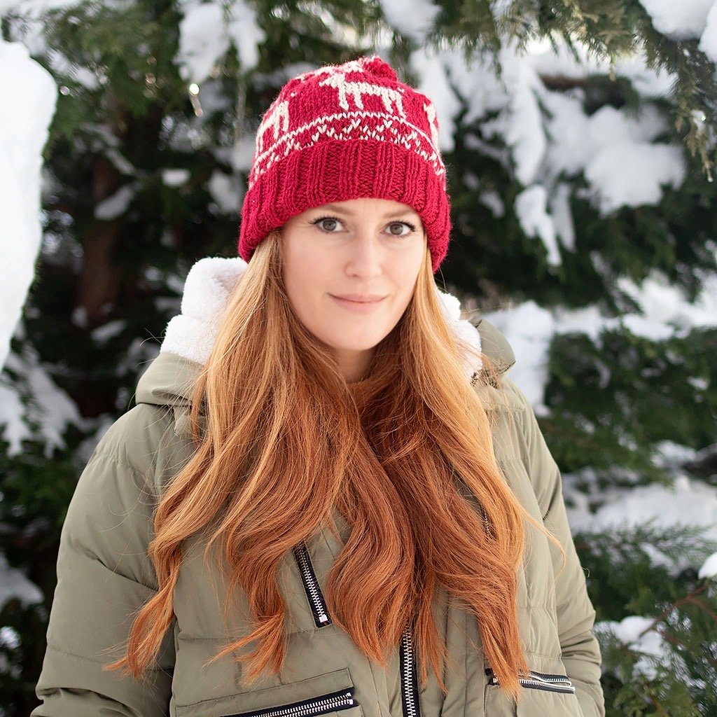 Fair Isle Reindeer Hat Knitting Pattern