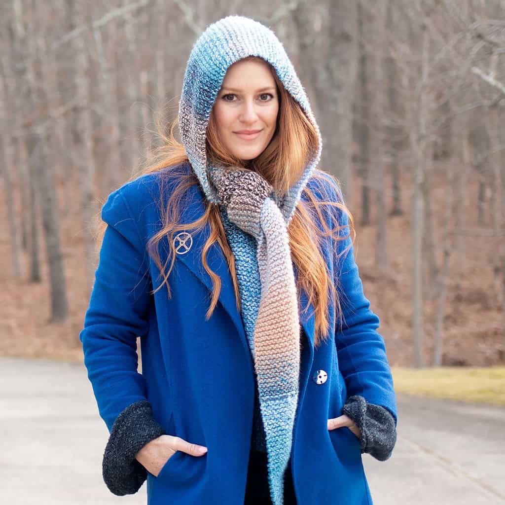 Hooded Scarf Knitting Pattern