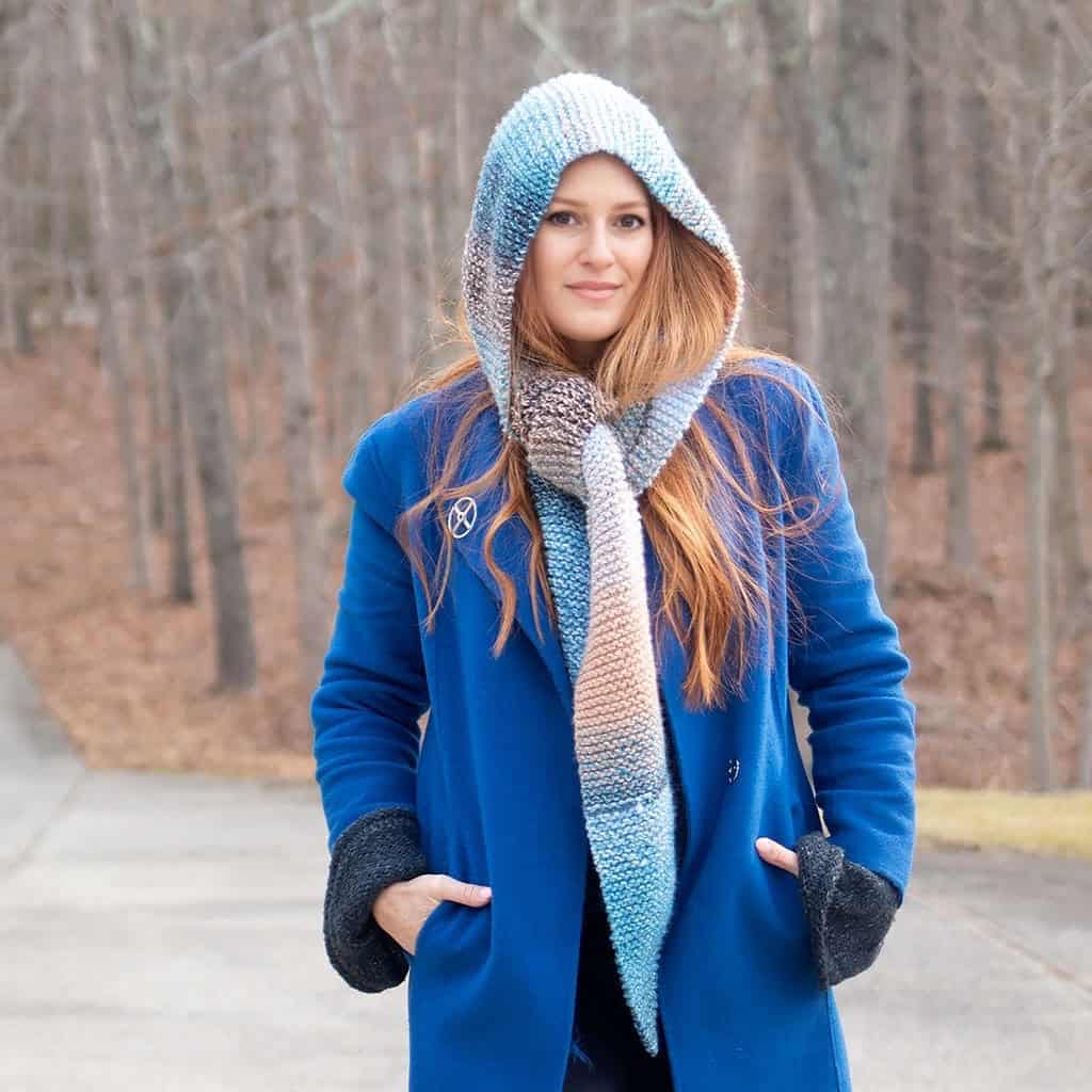 Hooded Scarf Knitting Pattern