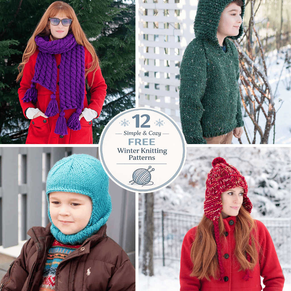 12 Simple & Cozy FREE Winter Knitting Patterns