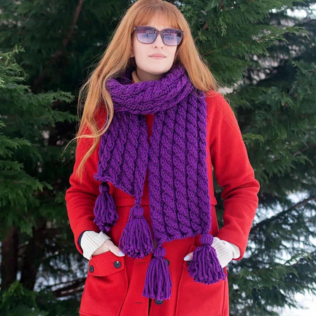 Super Bulky Cable Scarf Knitting Pattern