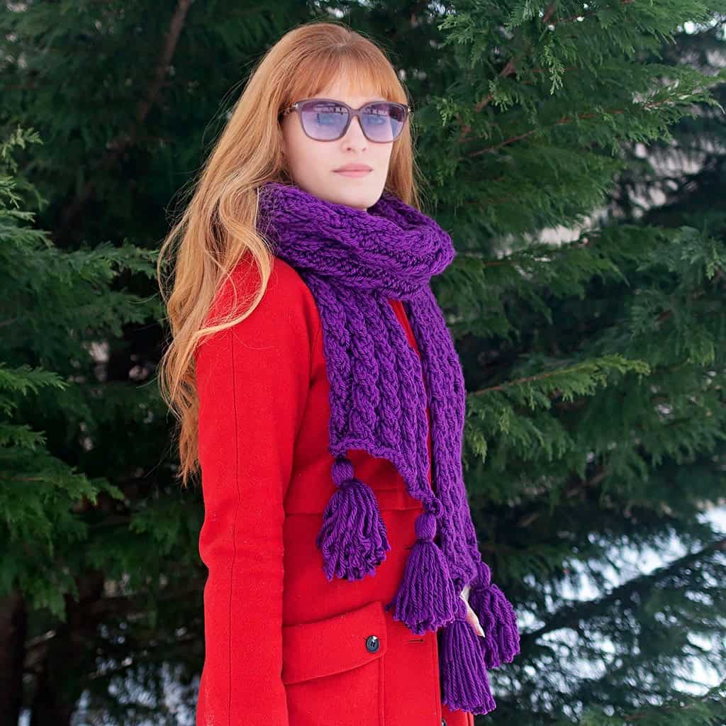 Super Bulky Cable Scarf Knitting Pattern