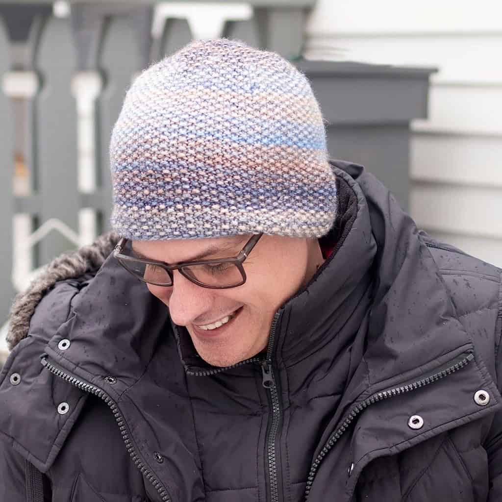 Mens Flat Knit Seed Stitch Hat