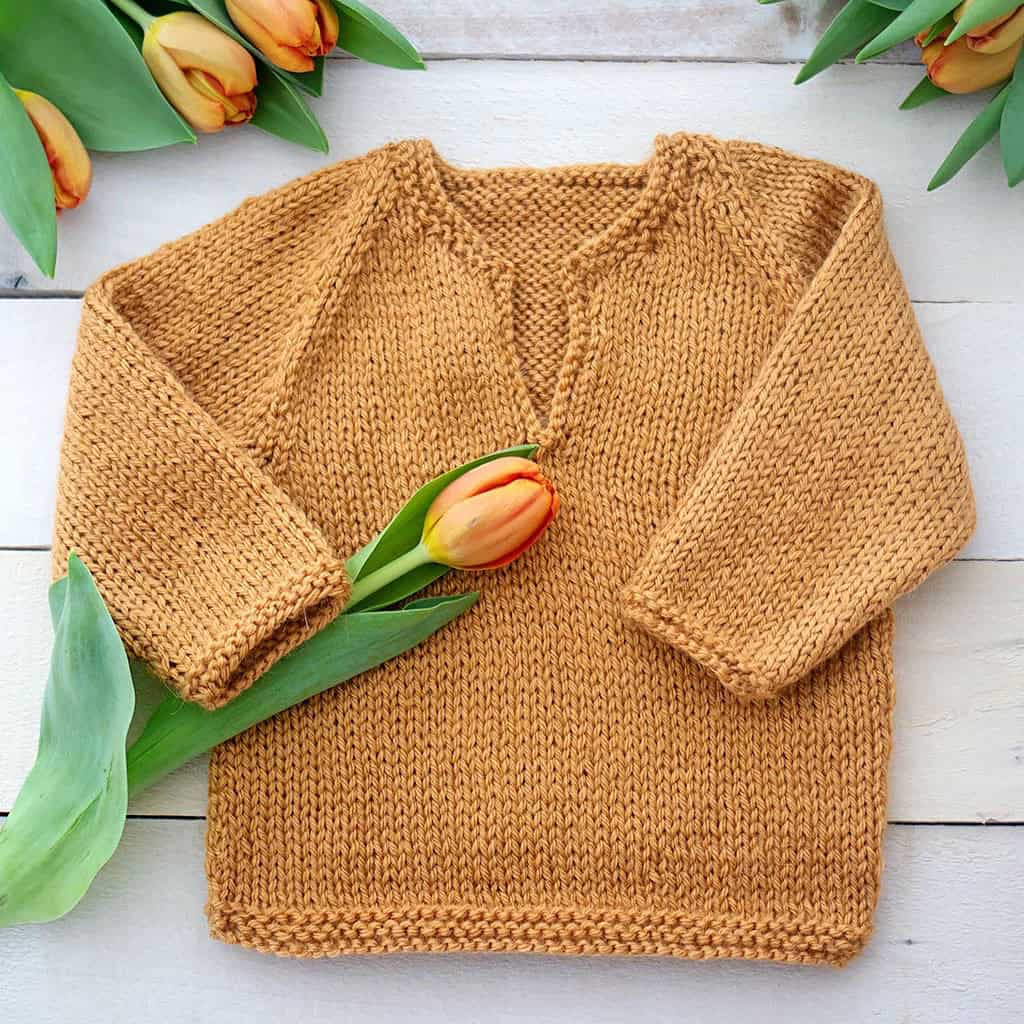Easy Baby Pullover Sweater Knitting Pattern (Flat Knit for Confident Beginners)