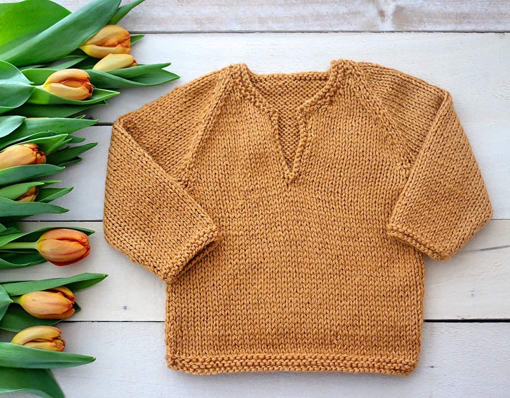 Easy Baby Pullover Sweater Knitting Pattern (Flat Knit for Confident Beginners)
