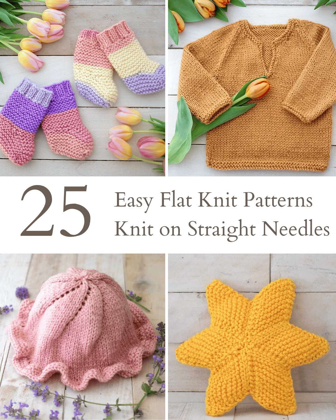 25 Easy Flat Knit Patterns (All Knit on Straight Needles for Beginners)