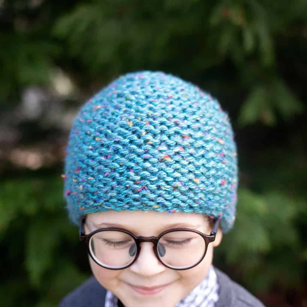 Easy Kids Garter Stitch Hat Knitting Pattern (Beginner-Friendly & Knit Flat)