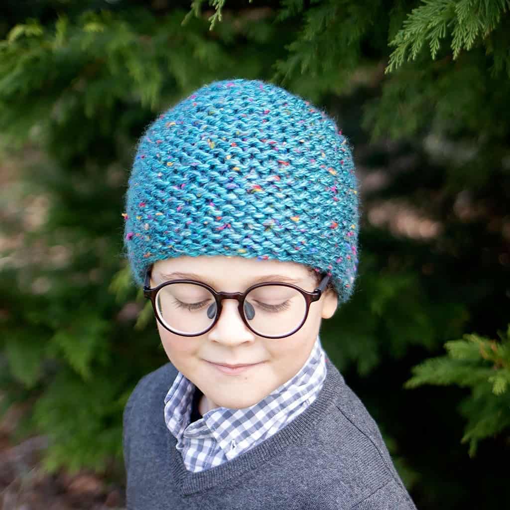 Easy Kids Garter Stitch Hat Knitting Pattern (Beginner-Friendly & Knit Flat)