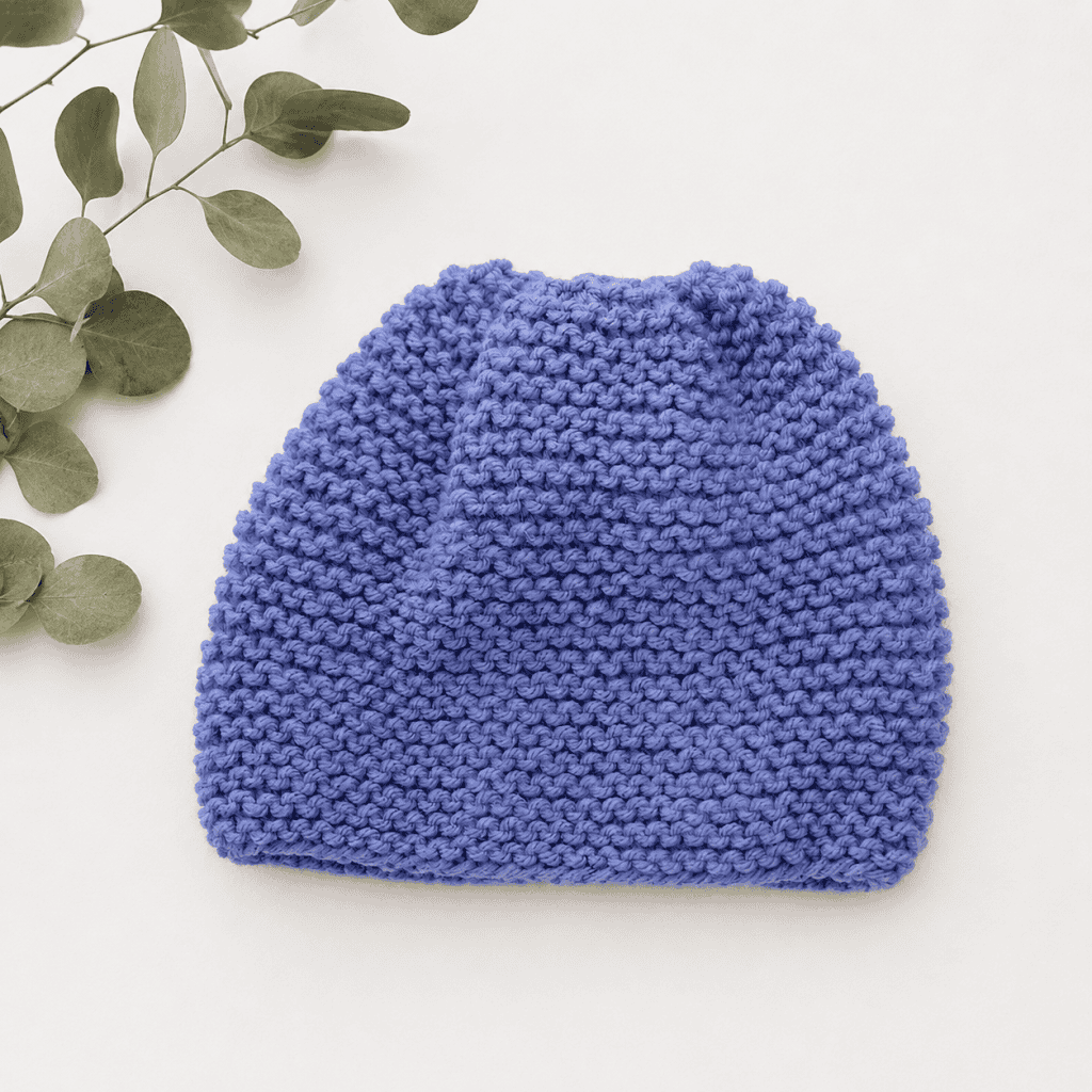 Easy Rib Stripe Hat Knitting Pattern (Beginner-Friendly + Knit in the Round)
