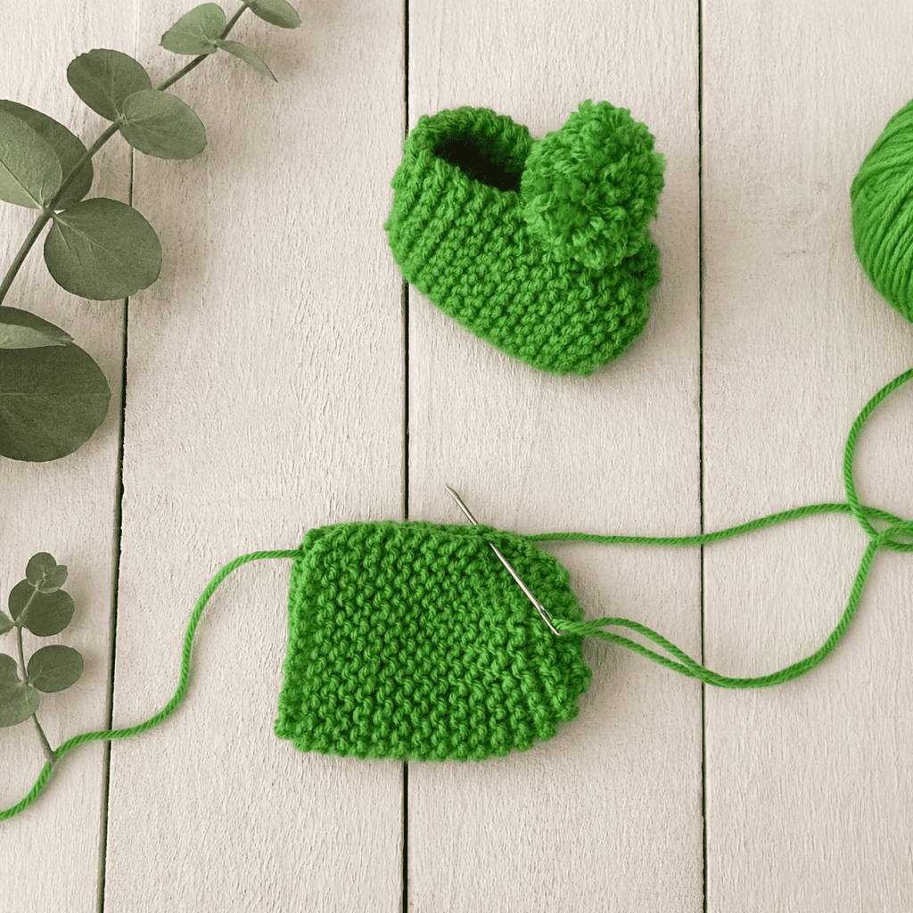 Beginner Friendly Basketweave Baby Blanket and Garter Stitch Booties Set