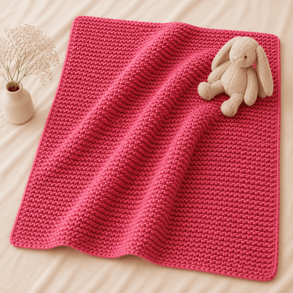 Easiest Garter Stitch Baby Blanket Knitting Pattern (Super Bulky Yarn + Beginner-Friendly)