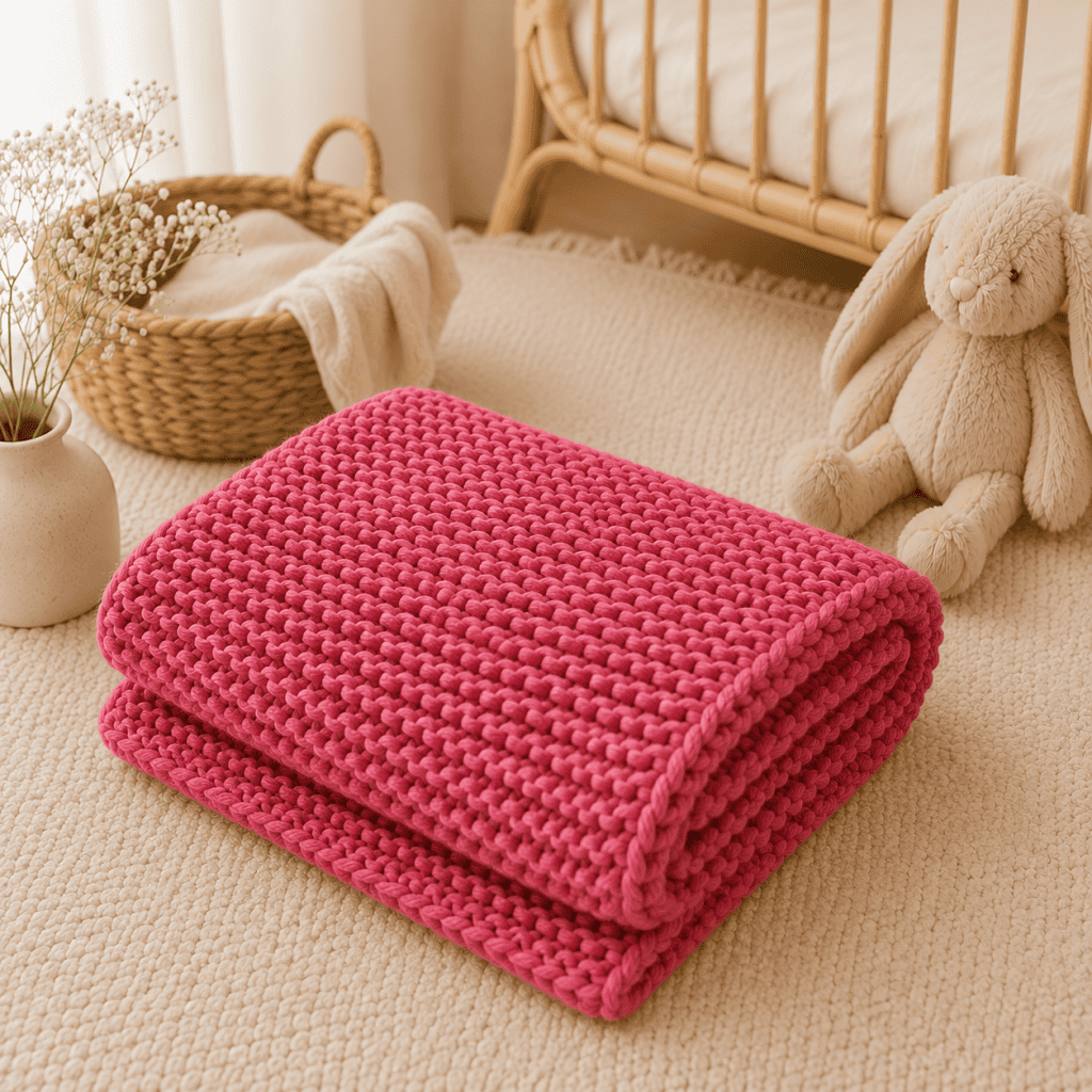 Easiest Garter Stitch Baby Blanket Knitting Pattern (Super Bulky Yarn + Beginner-Friendly)
