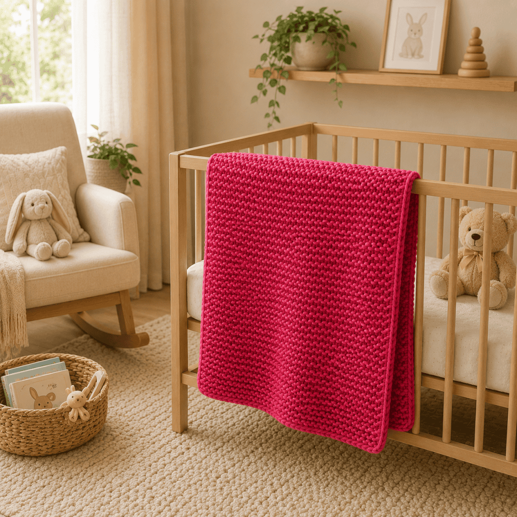 Easiest Garter Stitch Baby Blanket Knitting Pattern (Super Bulky Yarn + Beginner-Friendly)