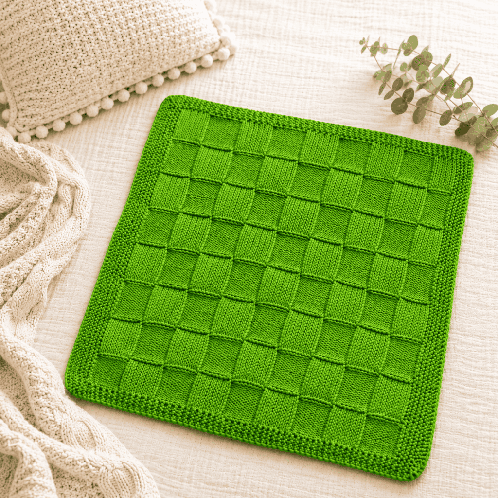 Easy Basketweave Baby Blanket Knitting Pattern (Cozy Beginner Knit)