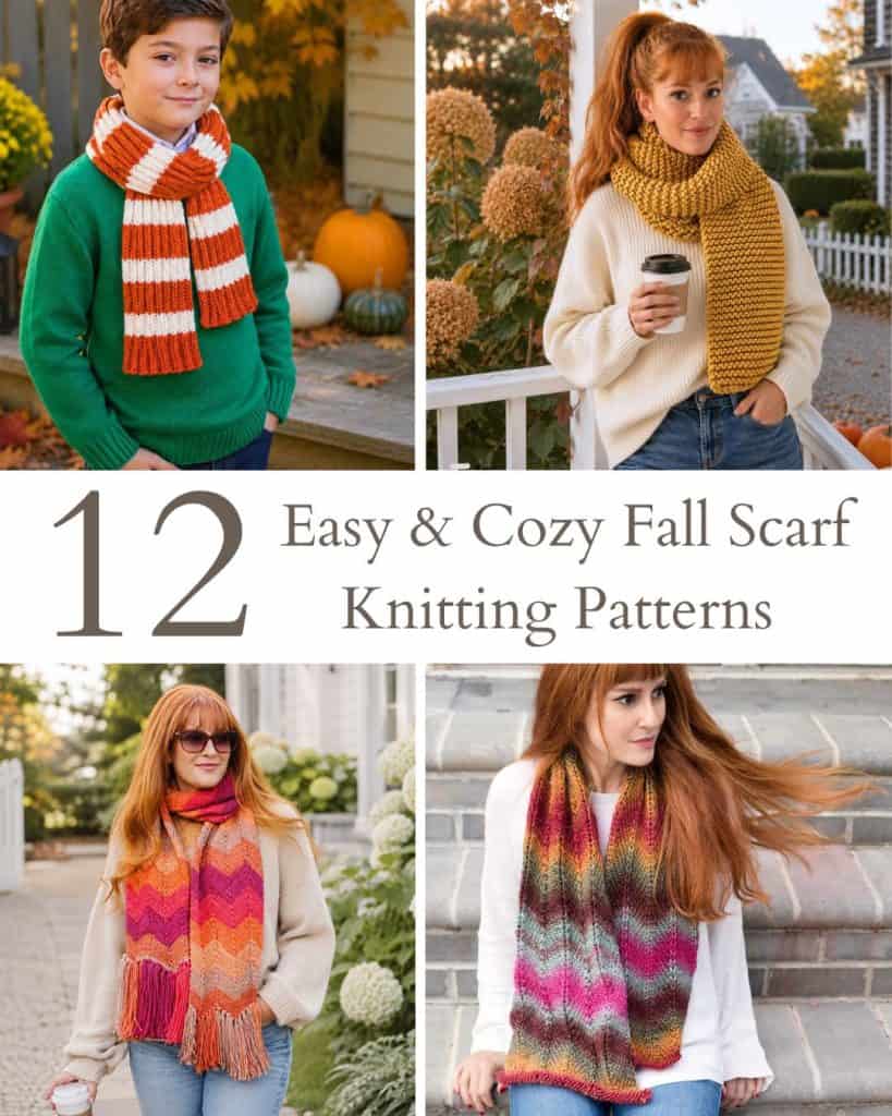 12 Fall Scarf Knitting Patterns (Easy Cozy Scarves You'll Love to Knit)