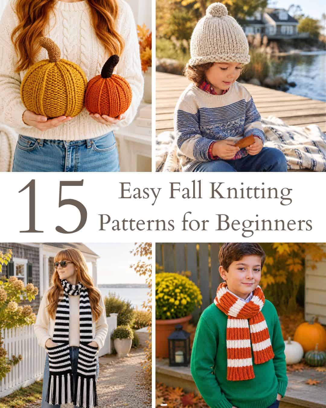 15 Easy Fall Knitting Patterns for Beginners (Cozy Hats, Scarves, Pumpkins & More)