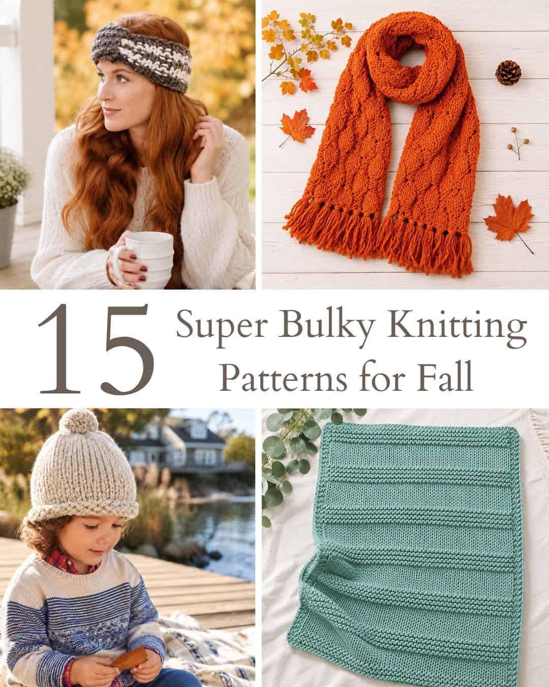 15 Super Bulky Knitting Patterns for Fall (Quick Cozy Projects)