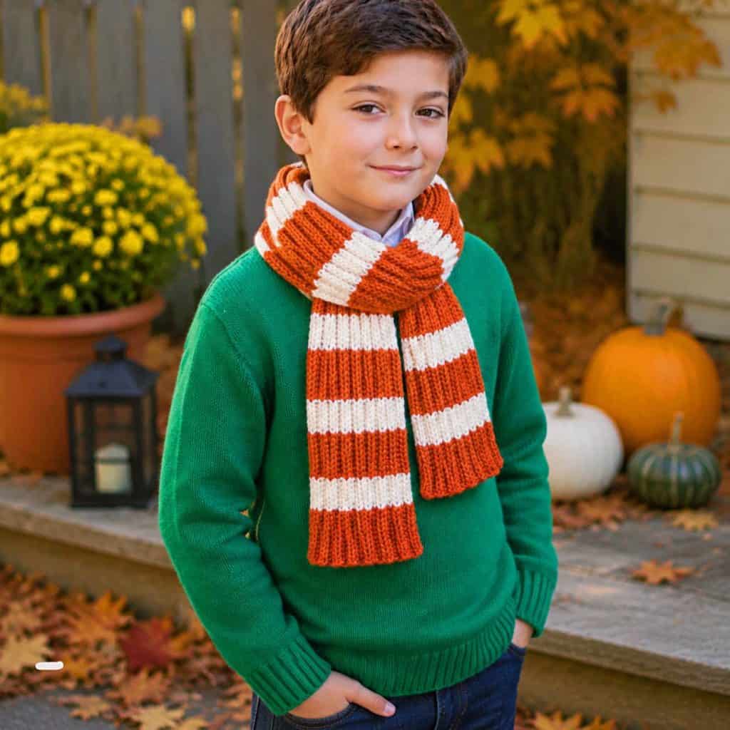 Easy Stripe Scarf Knitting Pattern for Kids (Beginner-Friendly & Cozy)