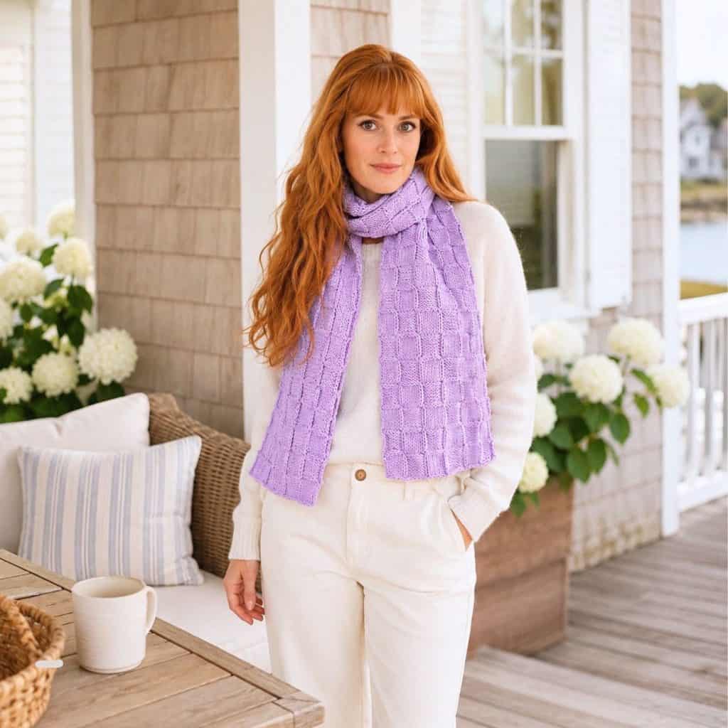 Easy Basketweave Scarf Knitting Pattern (Beginner-Friendly Textured Scarf)