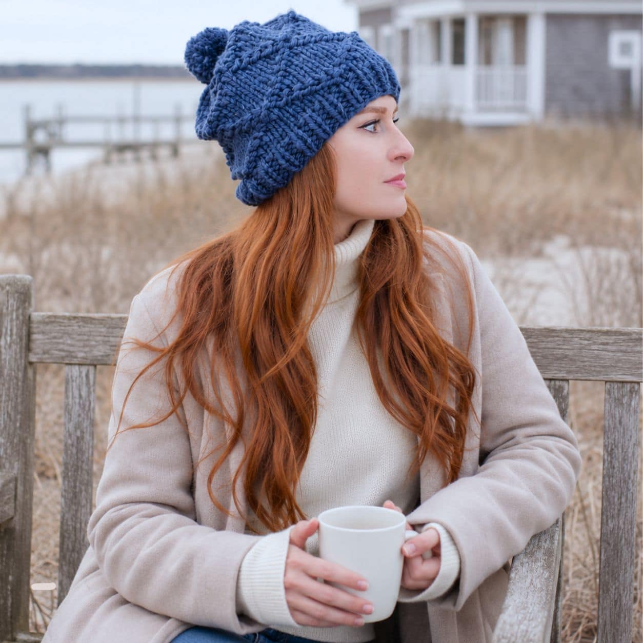 Diamond Knit Hat Pattern (Easy Super Bulky Knit Hat in the Round)
