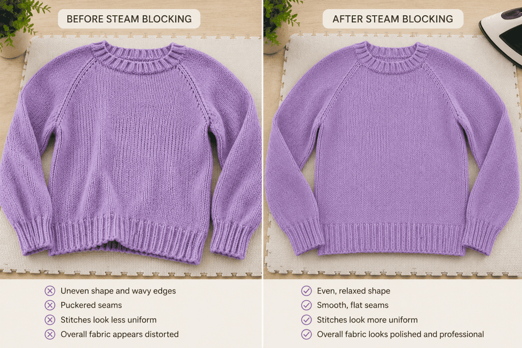 How to Steam Block Acrylic Yarn (Easy Step-by-Step Guide for Knitters & Crocheters)