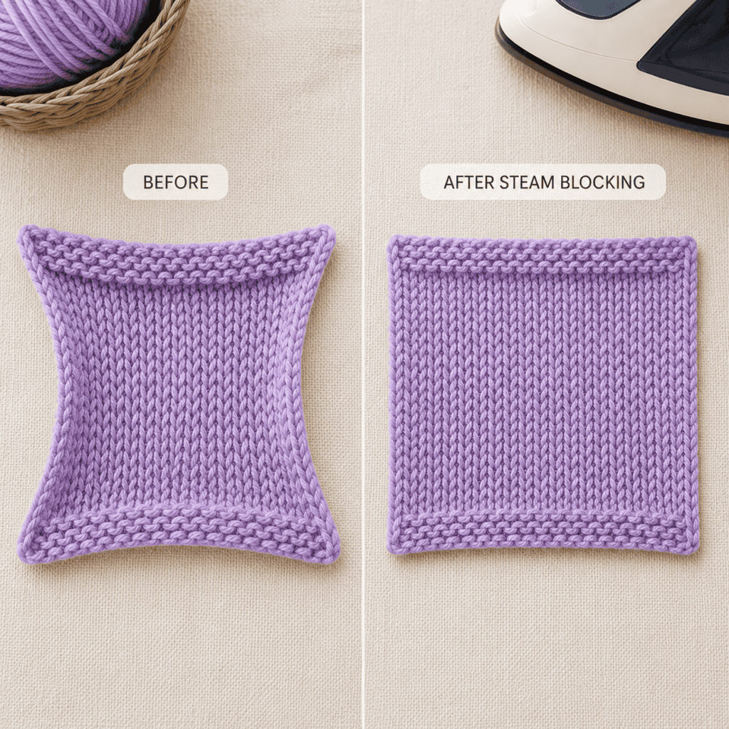 How to Steam Block Acrylic Yarn (Easy Step-by-Step Guide for Knitters & Crocheters)