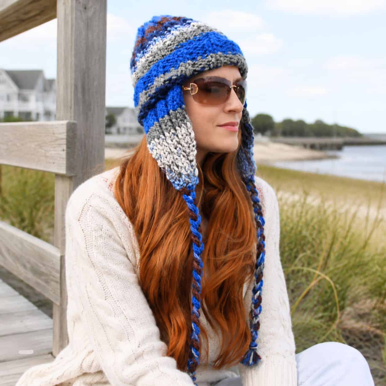Stripe-Ear-Flap-Hat-Knitting-