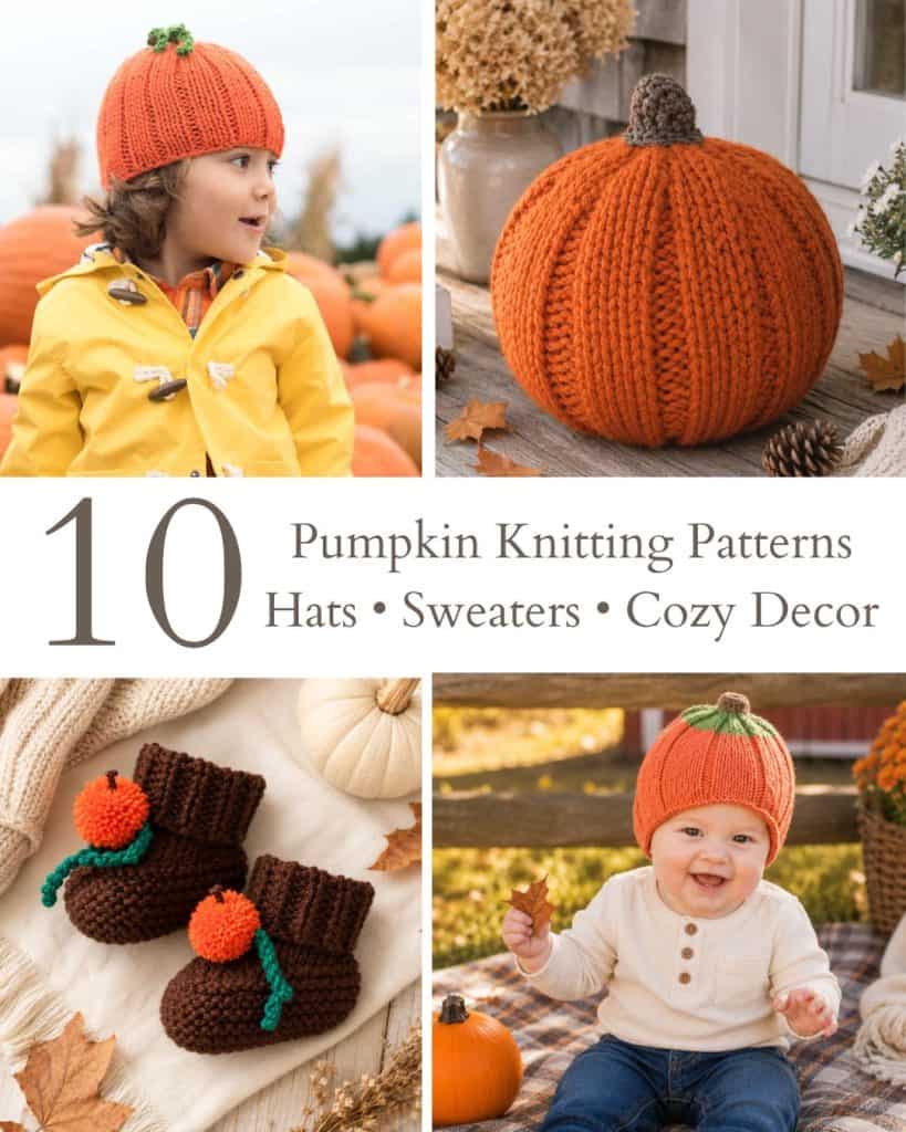 10 Pumpkin Knitting Patterns for Fall (Hats, Sweaters & Cozy Decor)