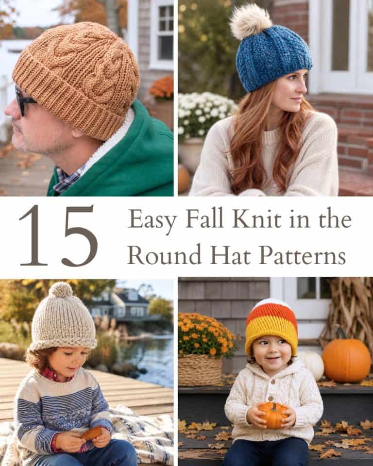 15 Easy Fall Knit in the Round Hat Patterns (Beginner-Friendly Designs)