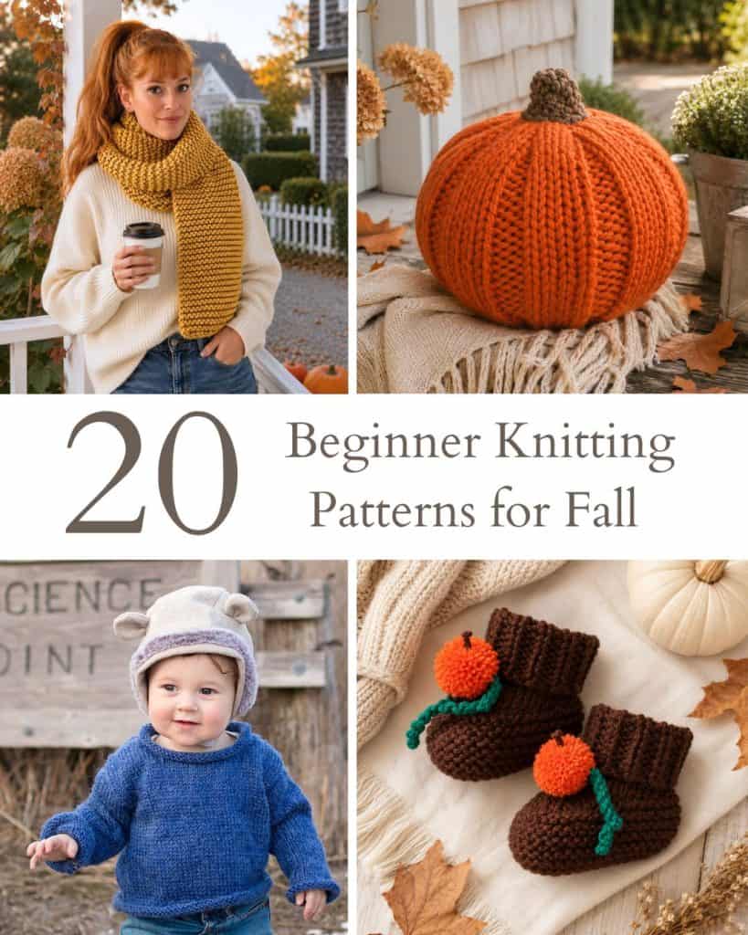 20 Beginner Knitting Patterns for Fall (Easy Projects to Knit This Season)