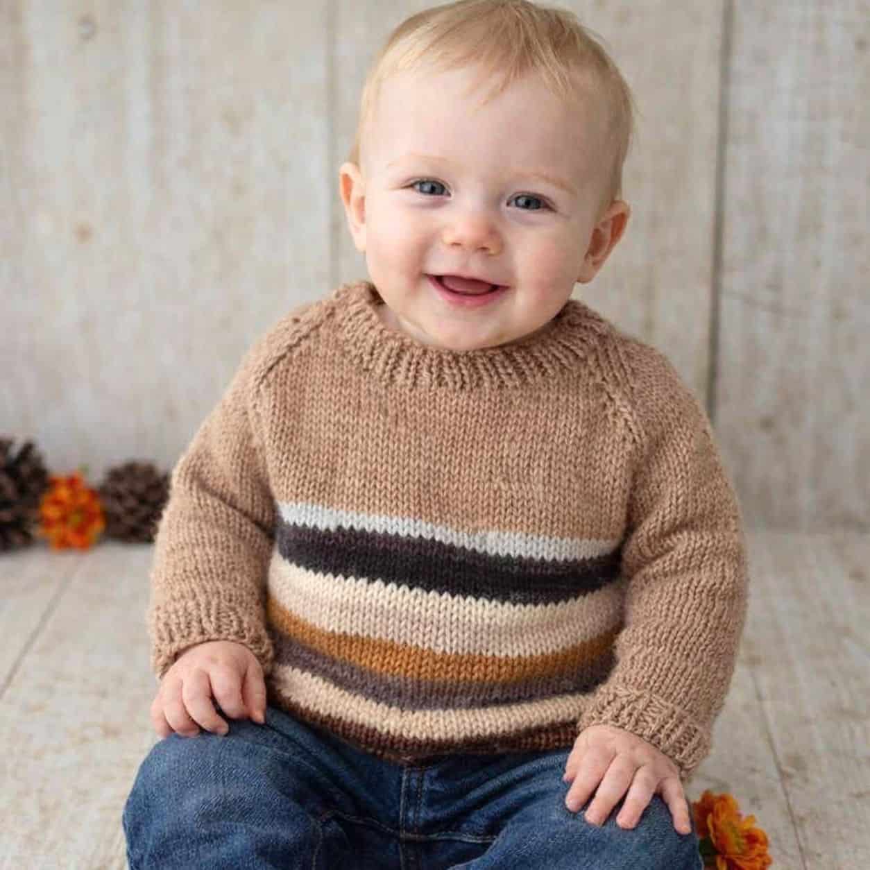 Scrap Yarn Top-Down Baby Sweater Knitting Pattern (Confident Beginner + Intermediate, Seamless & Creative)