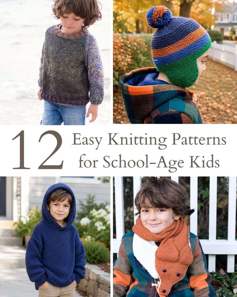 12 Easy Knitting Patterns for School-Age Kids