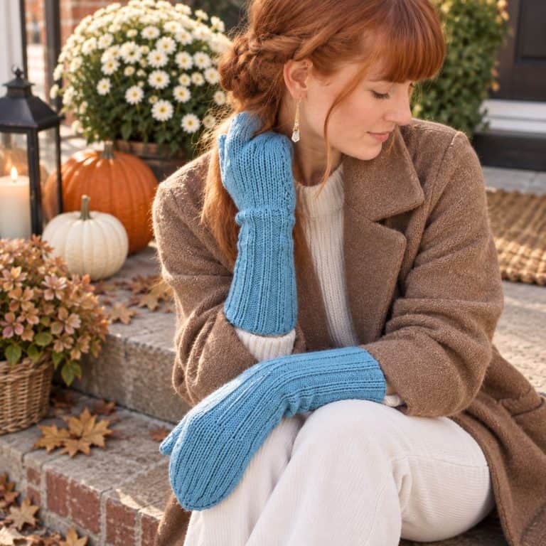 Easy Flat Knit Mittens with Long Cuffs (Beginner-Friendly Knitting Pattern)