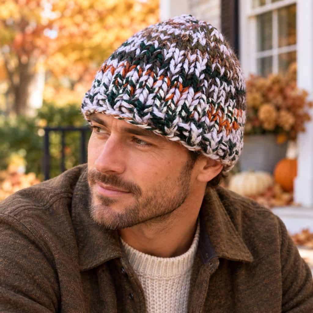 Men’s Triple Knit Hat Knitting Pattern (Super Bulky + Knit in the Round)