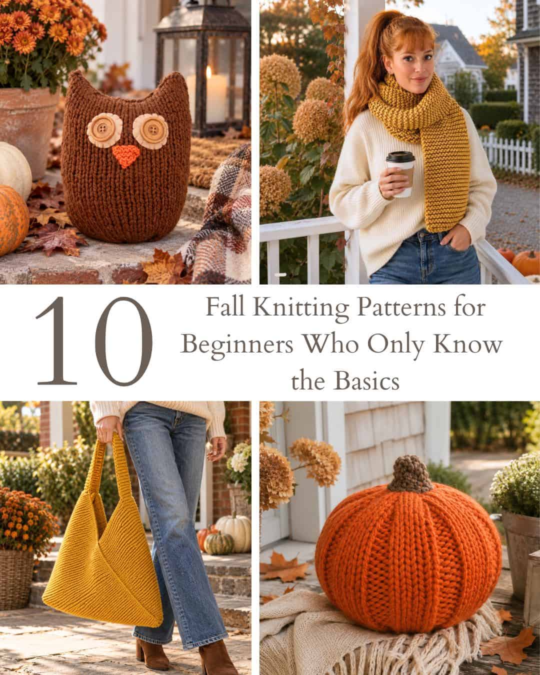 Autaum Patterns 10 Fall Knitting Patterns for Beginners Who Only Know the Basics