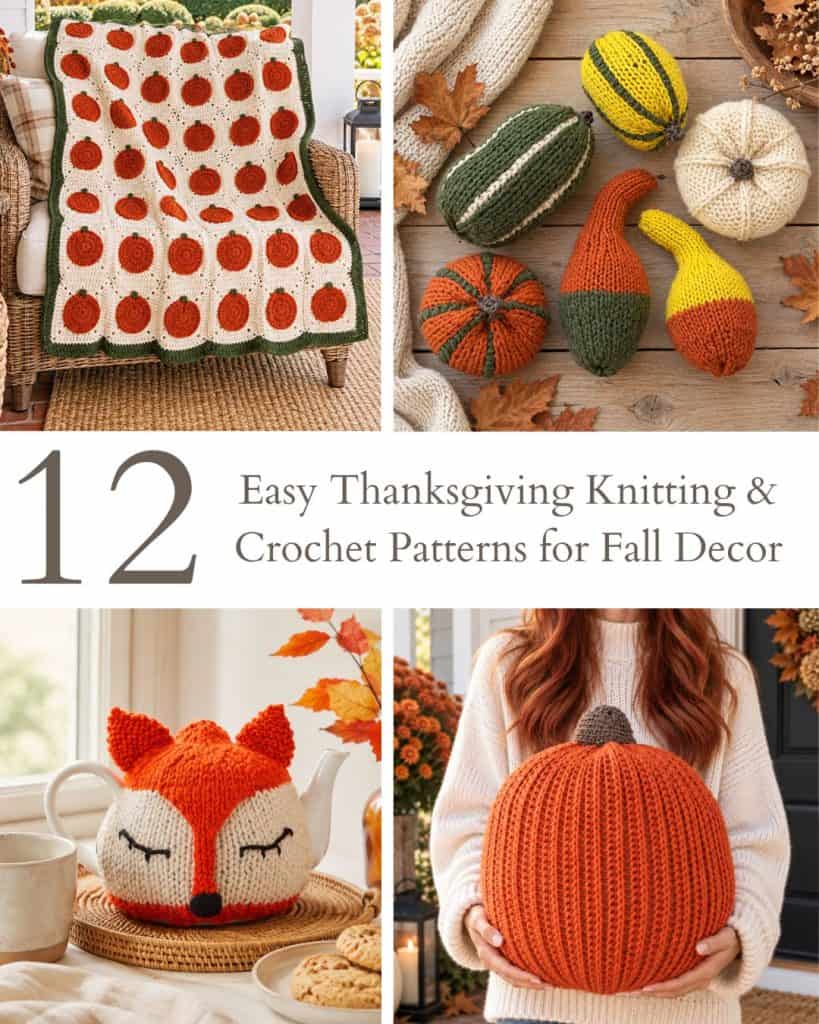 Easy Thanksgiving Knitting & Crochet Patterns for Cozy Fall Decor