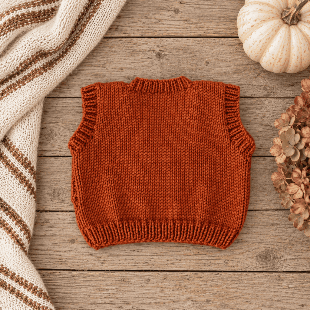 Easy Baby Pullover Vest Knitting Pattern (Beginner-Friendly & Knit Flat)
